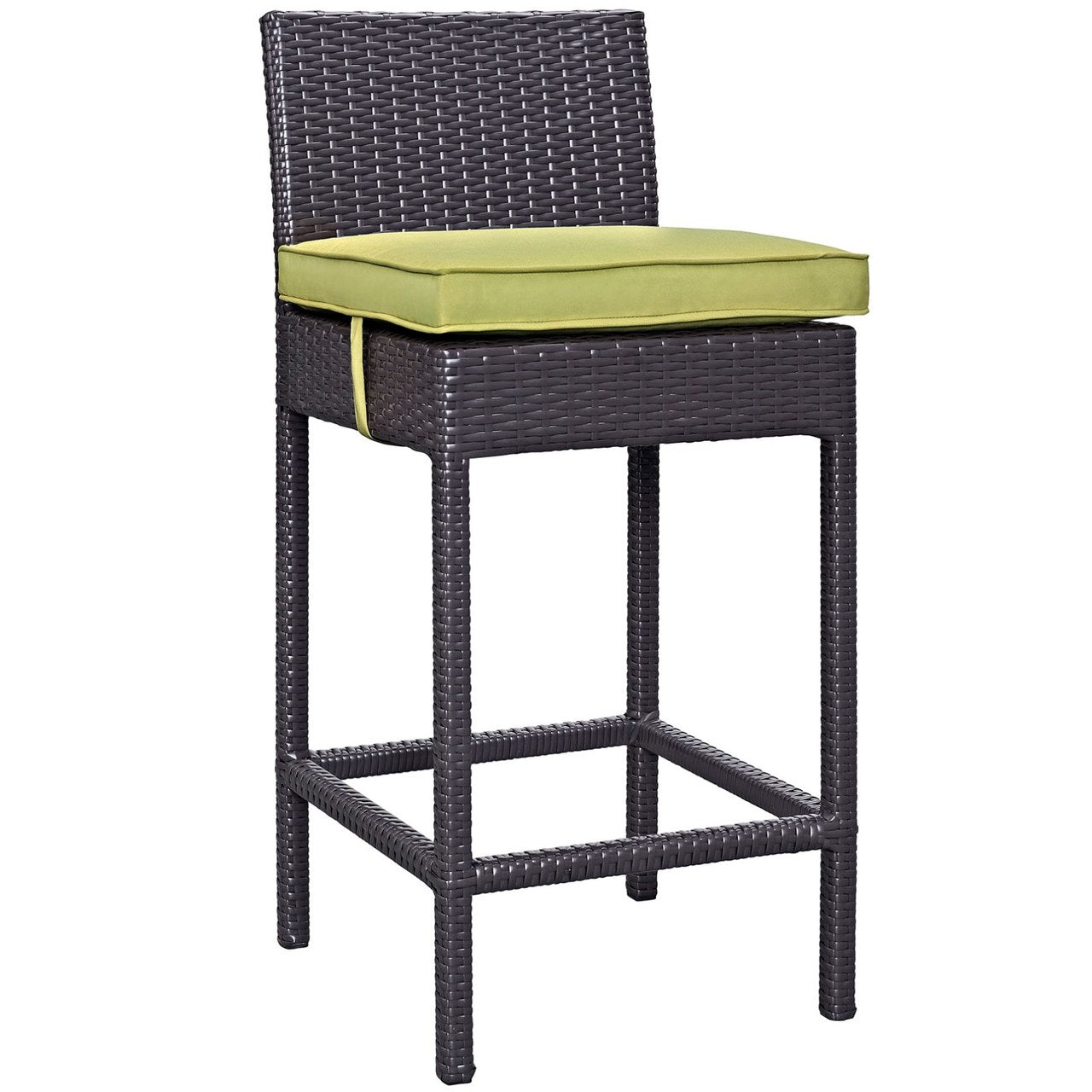 Convene Outdoor Patio Fabric Bar Stool, Green, Rattan 9624