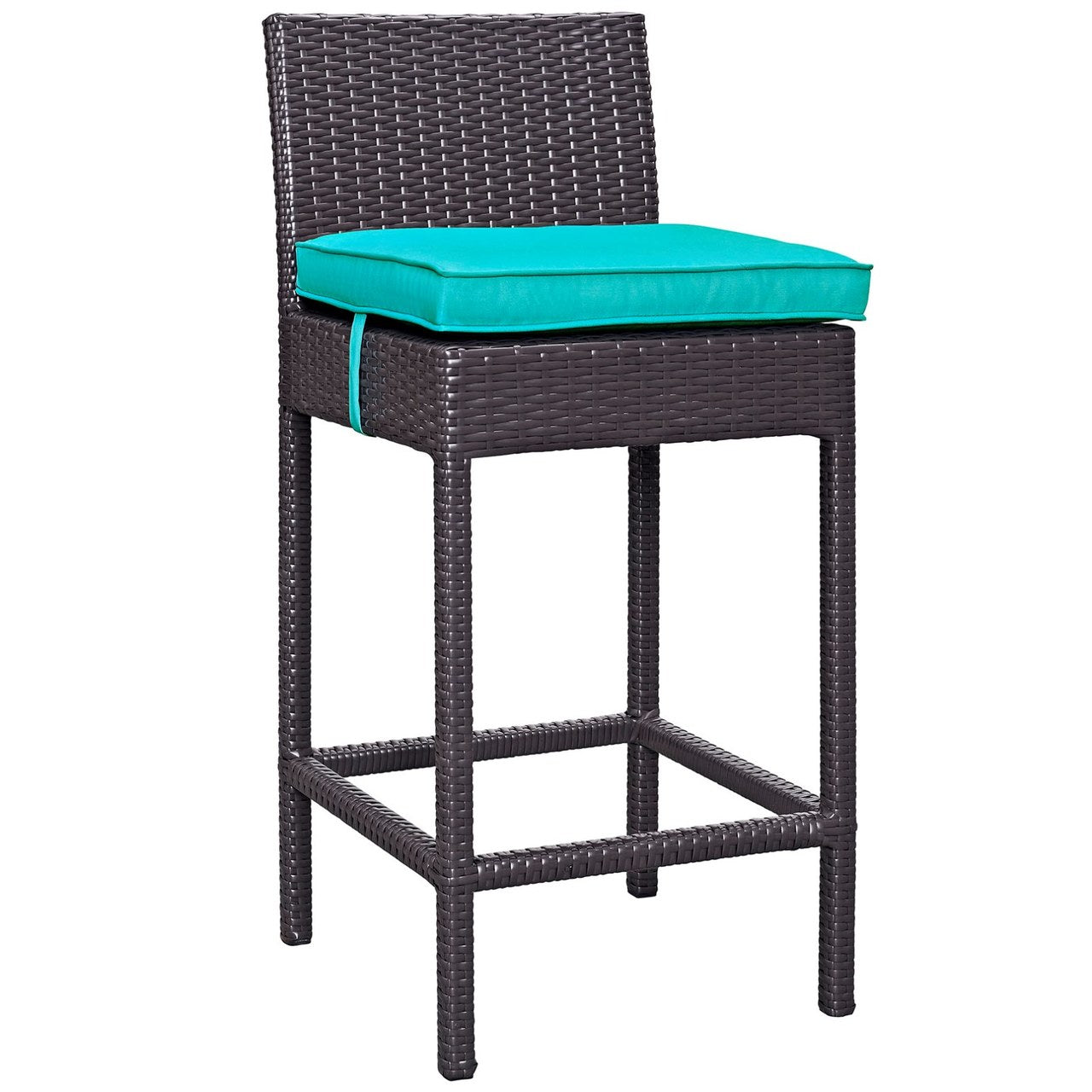 Convene Outdoor Patio Fabric Bar Stool, Blue, Rattan 9626