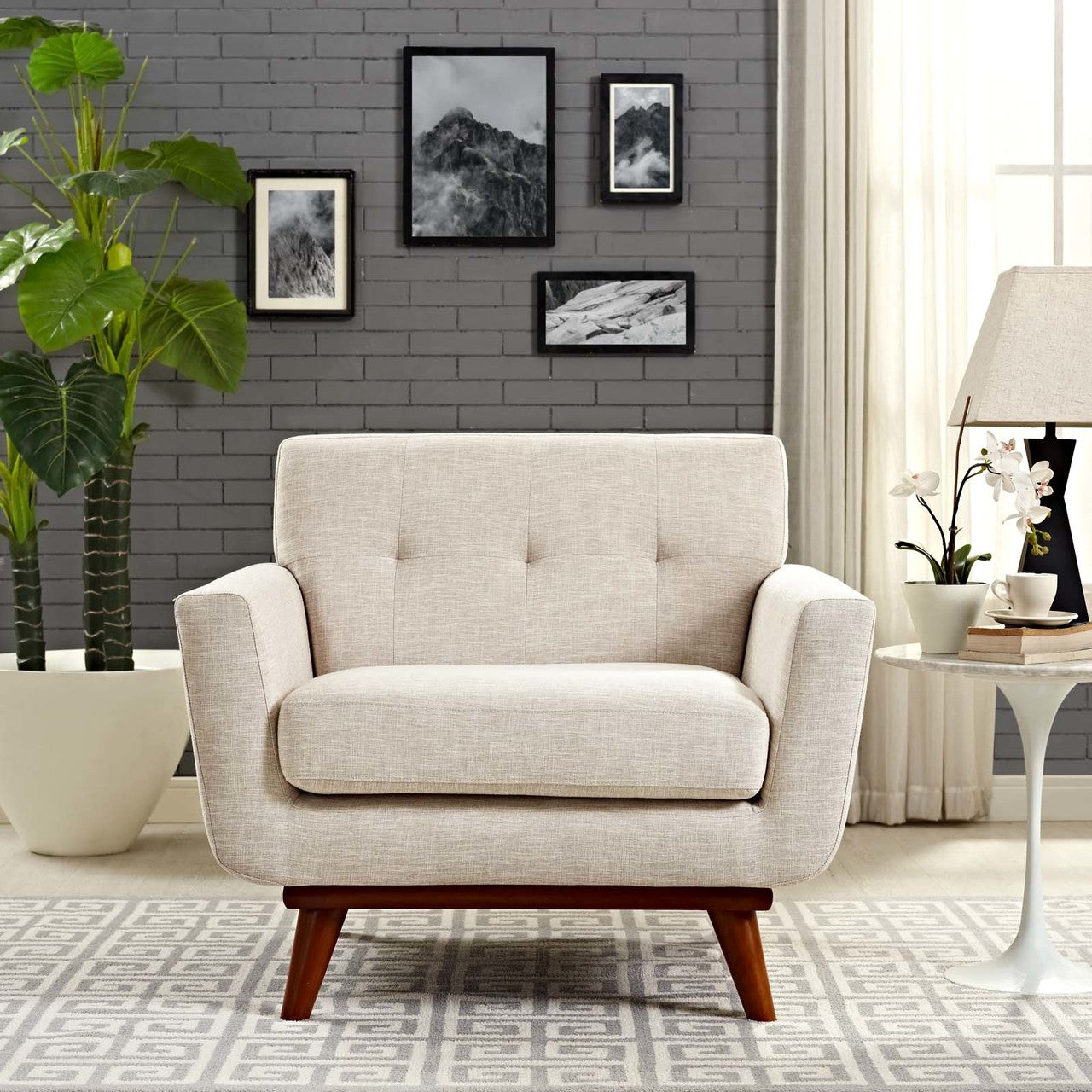 Engage Upholstered Fabric Armchair, Fabric, Beige 13235