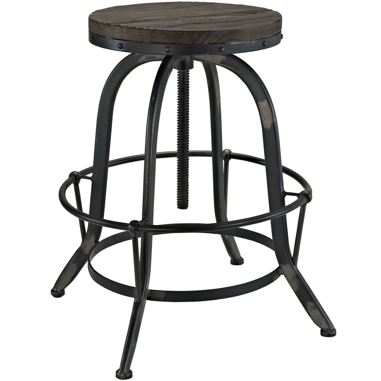 Collect Wood Top Bar Stool in Black