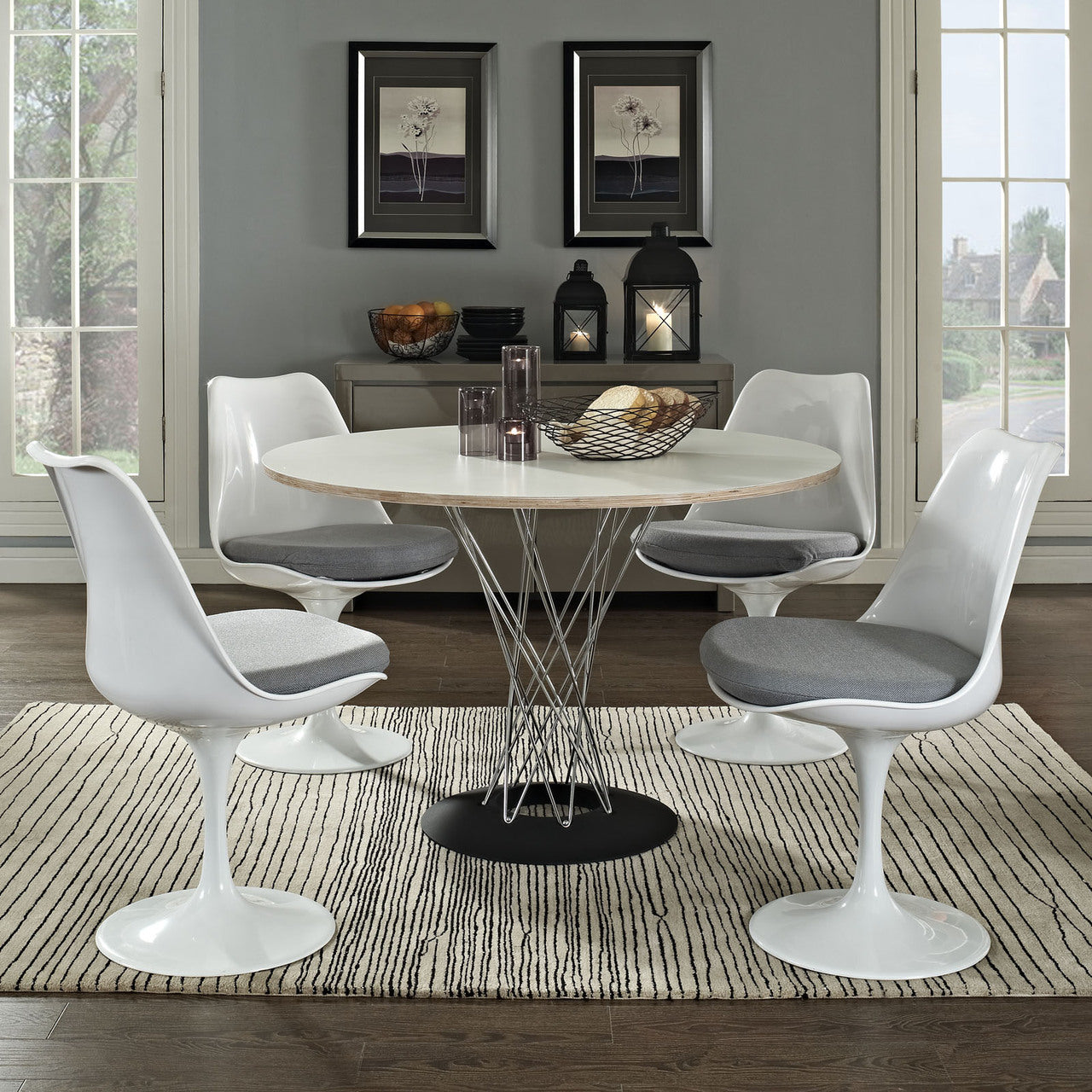 Lippa Dining Side Chair Set of 4 in Gray
