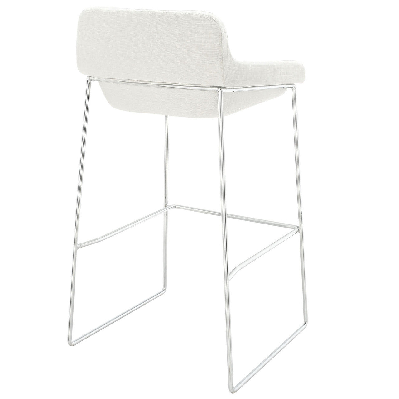 Garner Bar Stool Set of 4, White Fabric