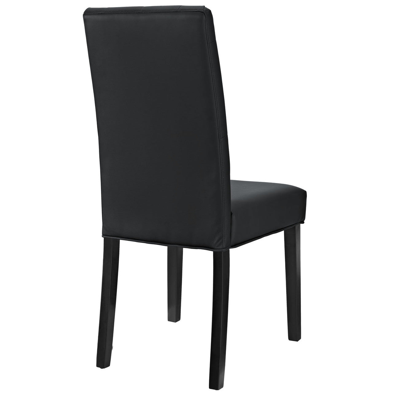 Confer Dining Vinyl Side Chair, Black Faux Leather
