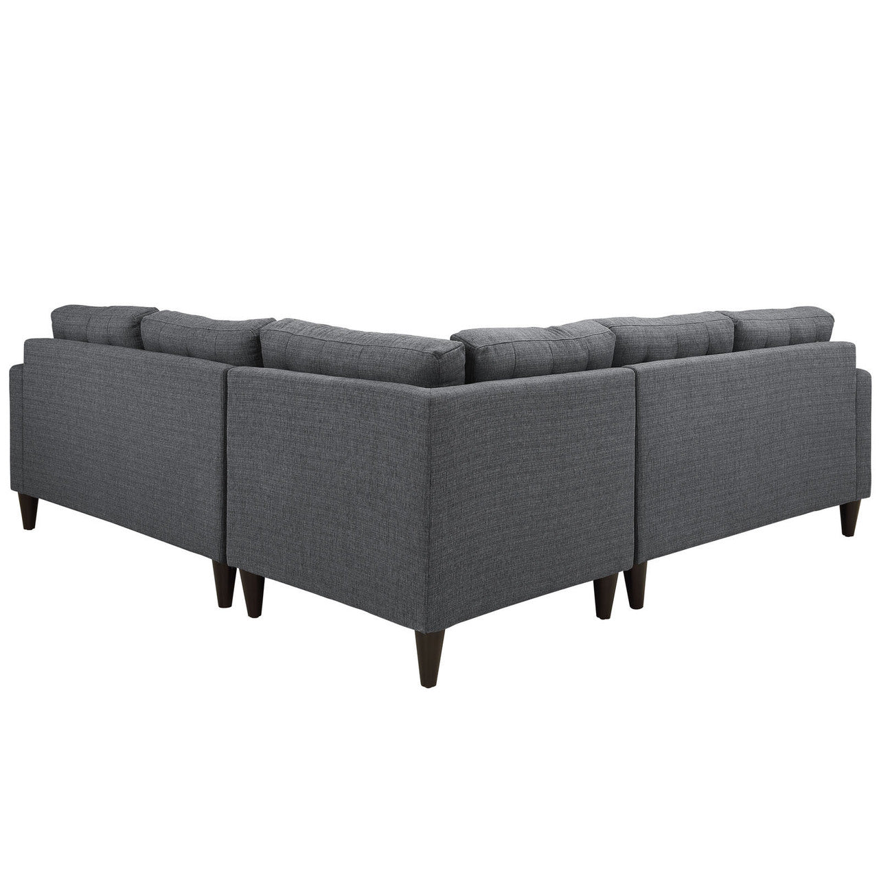 Empress 3 Piece Fabric Sectional Sofa Set, Grey Fabric