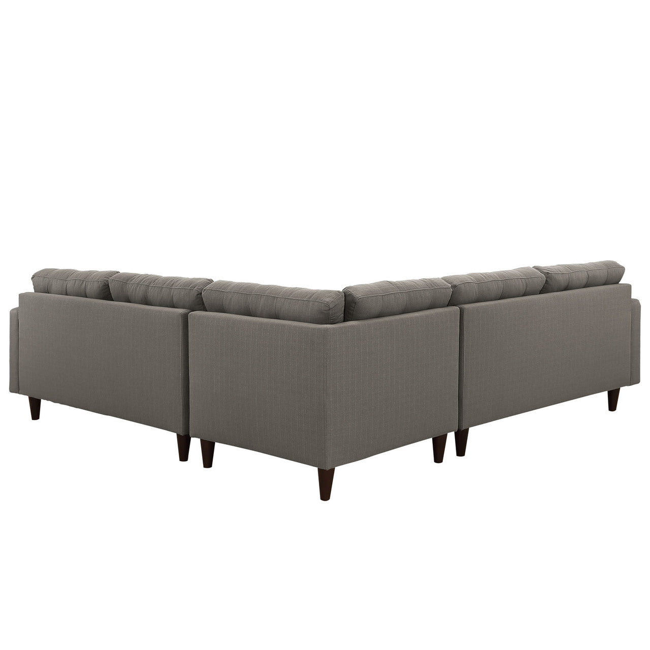 Empress 3 Piece Fabric Sectional Sofa Set, Granite Grey Fabric
