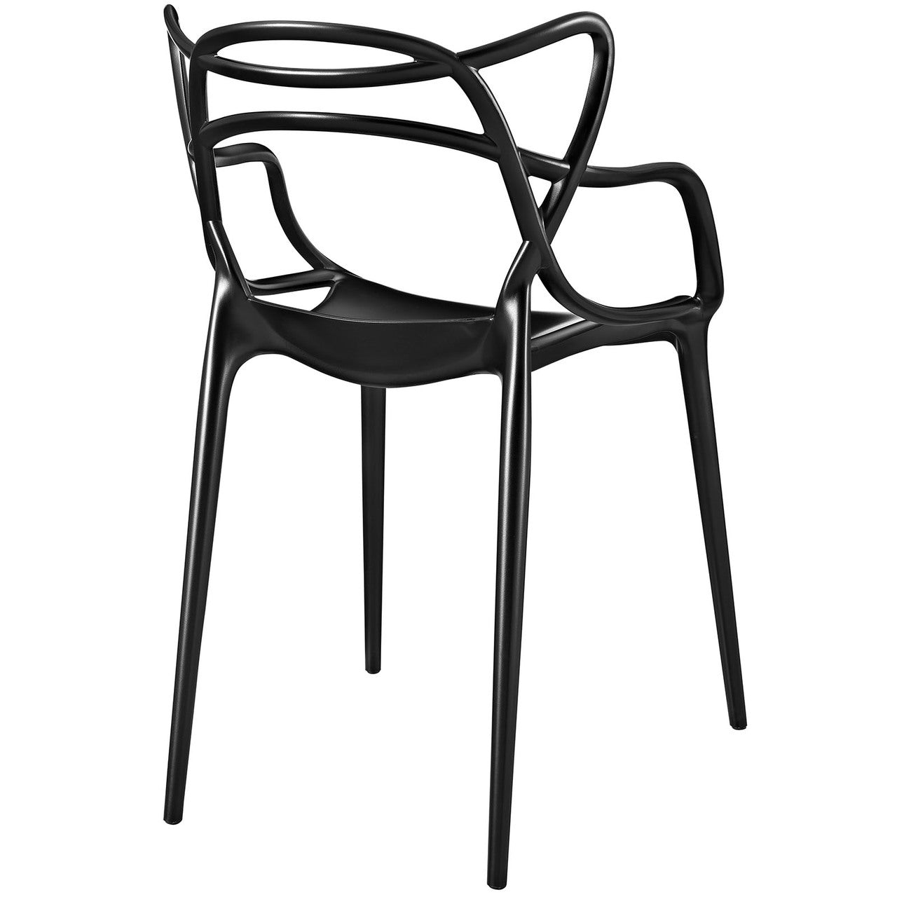 Entangled Dining Armchair (Indoor and Outdoor), Black, Plastic