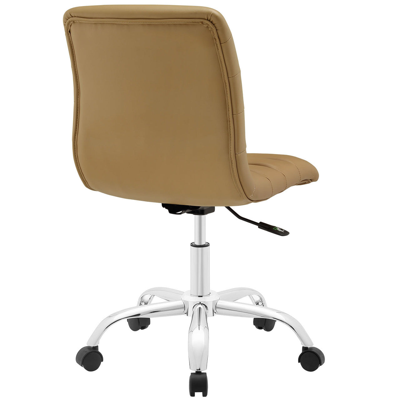Ripple Mid Back Office Chair, Tan Faux Leather