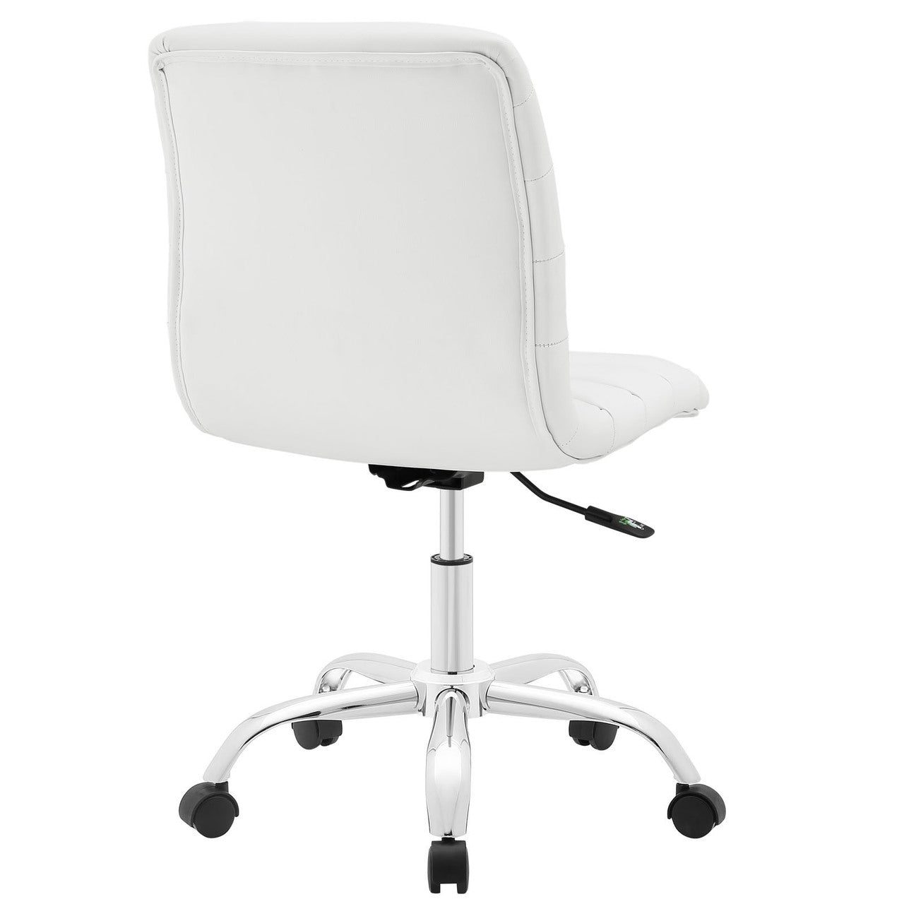 Ripple Mid Back Office Chair, White Faux Leather