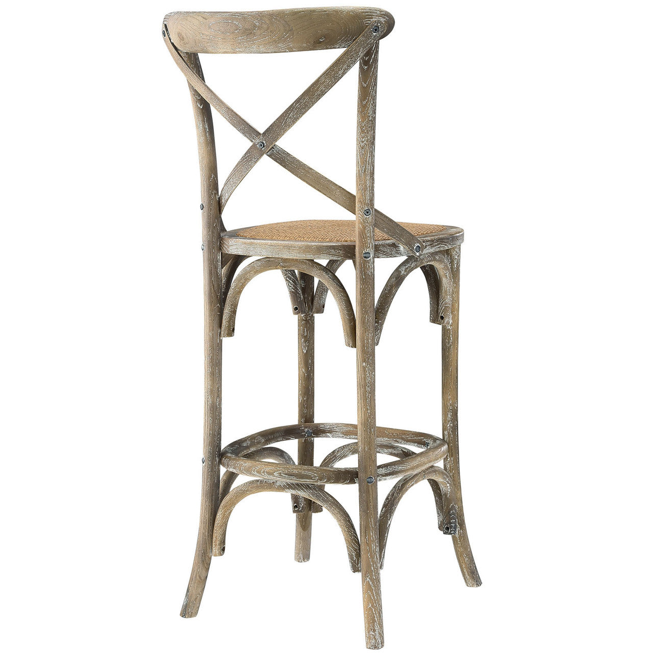 Gear Bar Stool, Grey Wood
