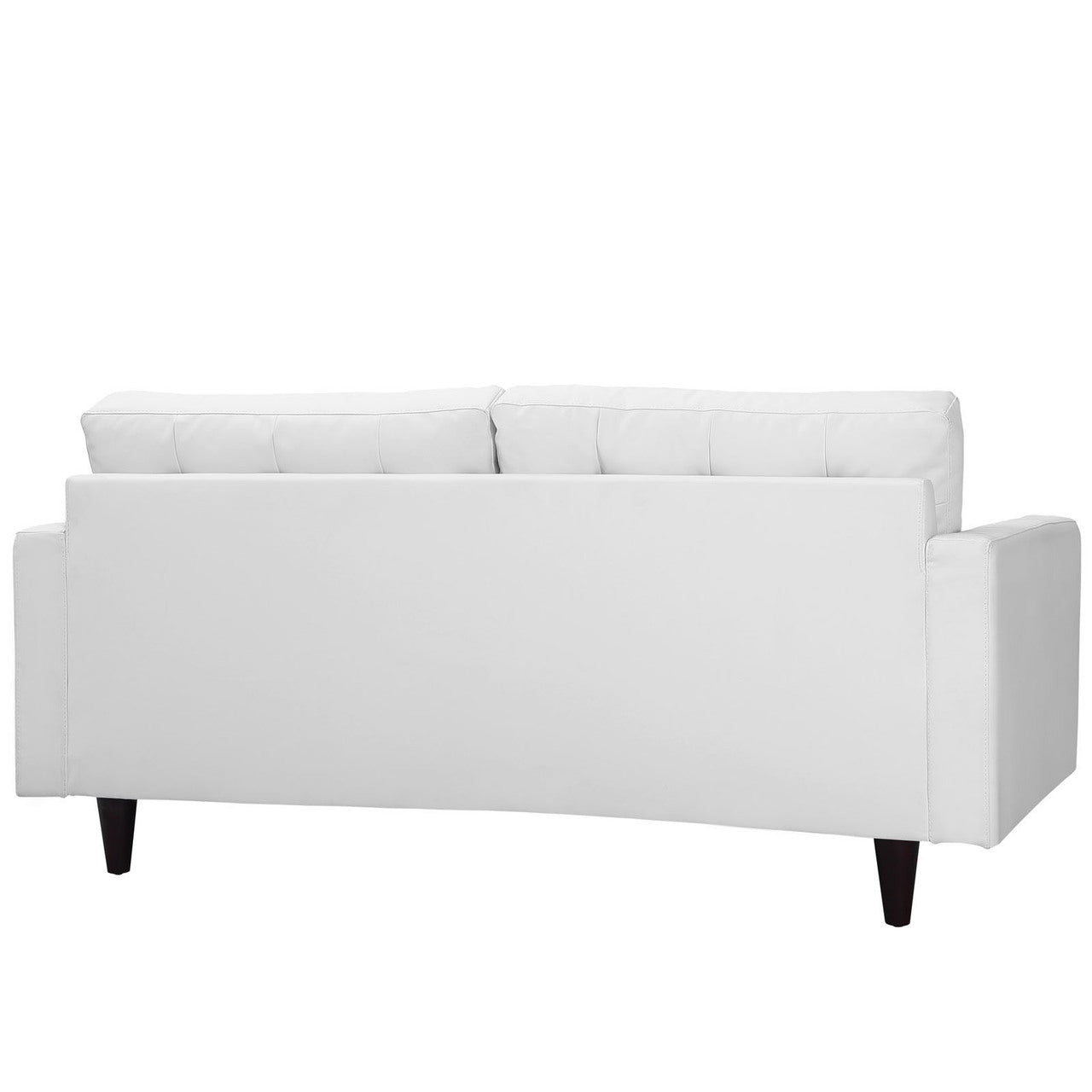 Empress Loveseat, White Leather
