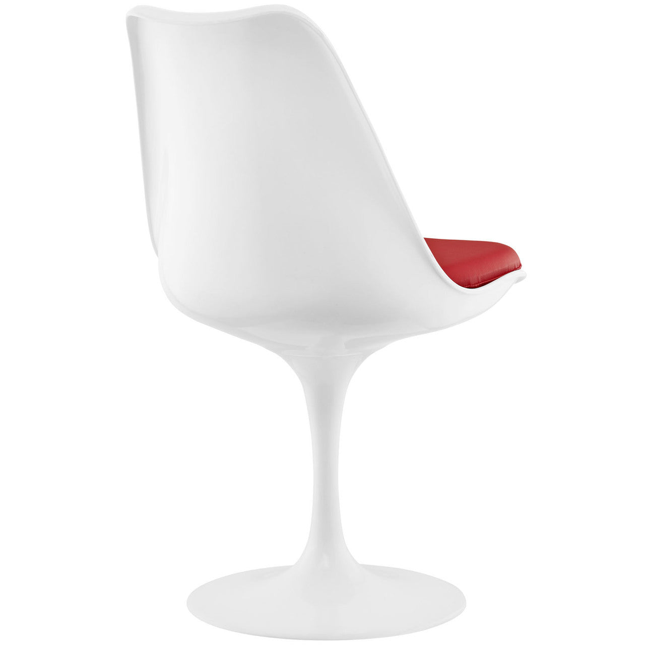 Lippa Dining Vinyl Side Chair, Red Plastic