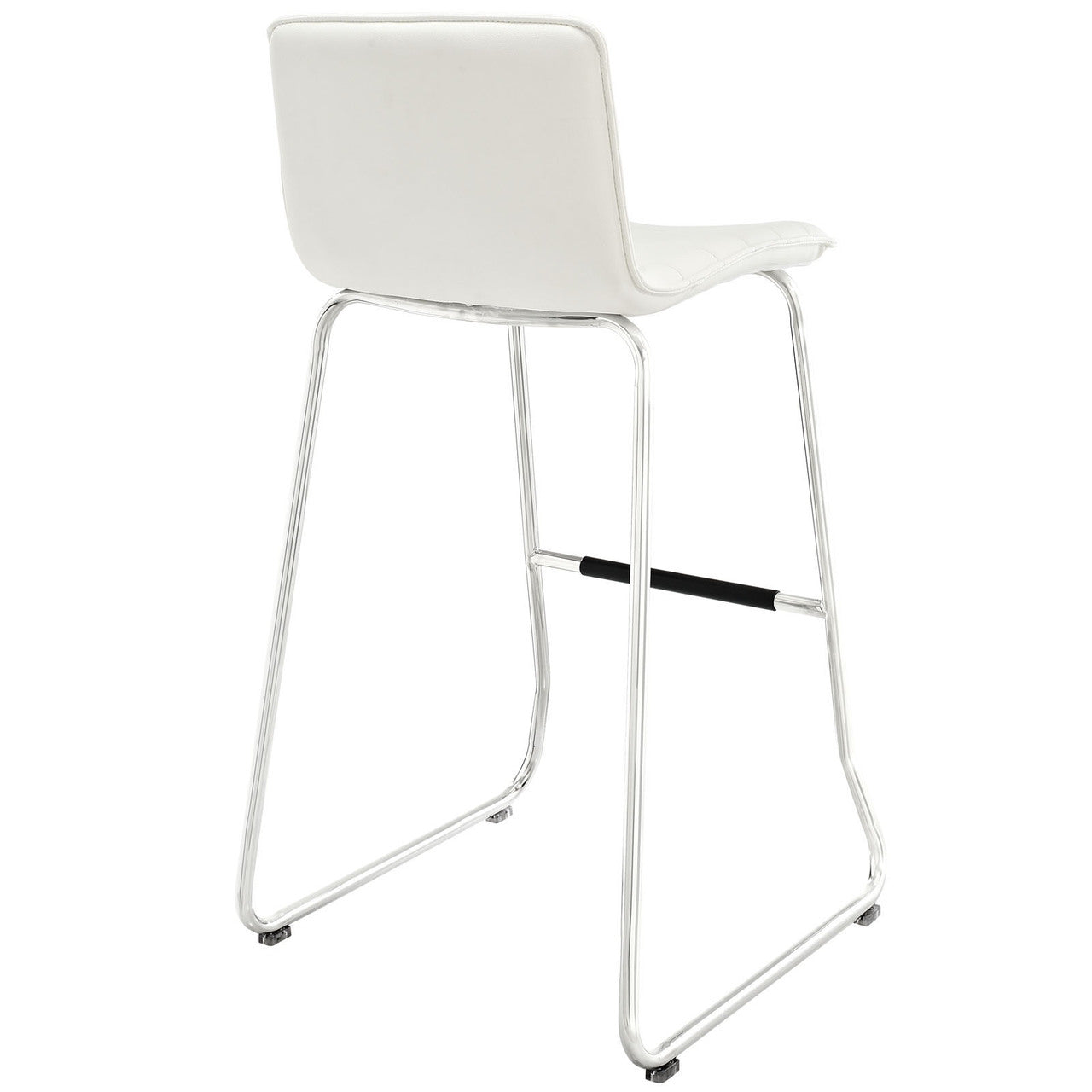 Dive Bar Stool Set of 4, White Faux Leather