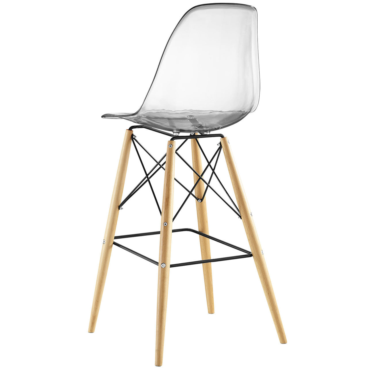 Pyramid Bar Stool , Clear, Plastic, Steel