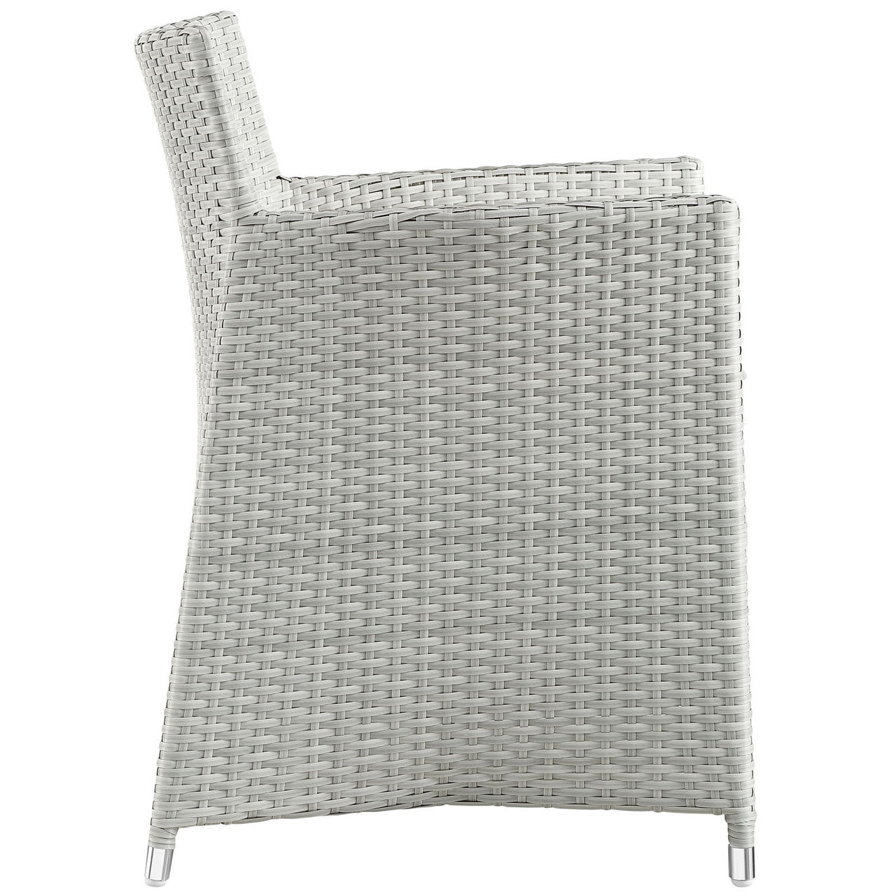 Junction Armchair Outdoor Patio Wicker Set of 2, Gray White Plastic
