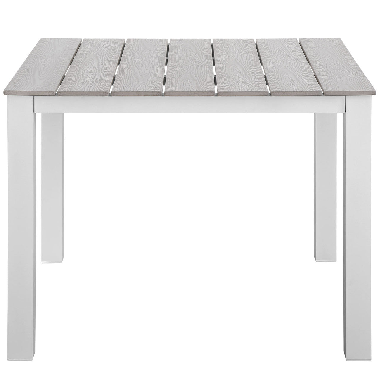 Maine Five PCS Outdoor Patio Dining Set, Grey, Aluminum, Poly Lumber