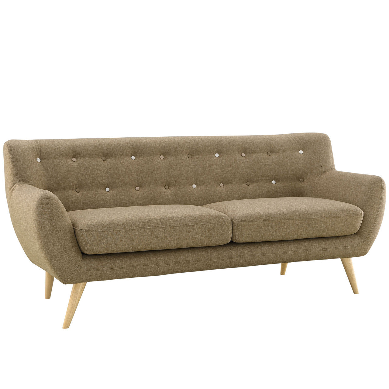 Remark Three PCS Living Room Set, Brown, Fabric, Plywood