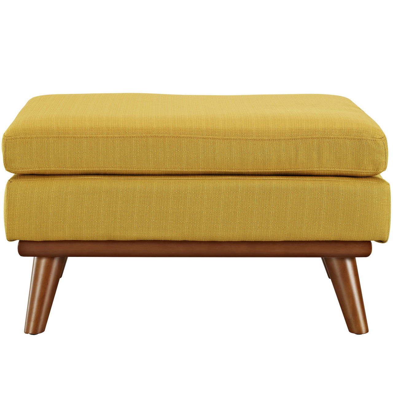 Engage Fabric Ottoman , Orange, Fabric