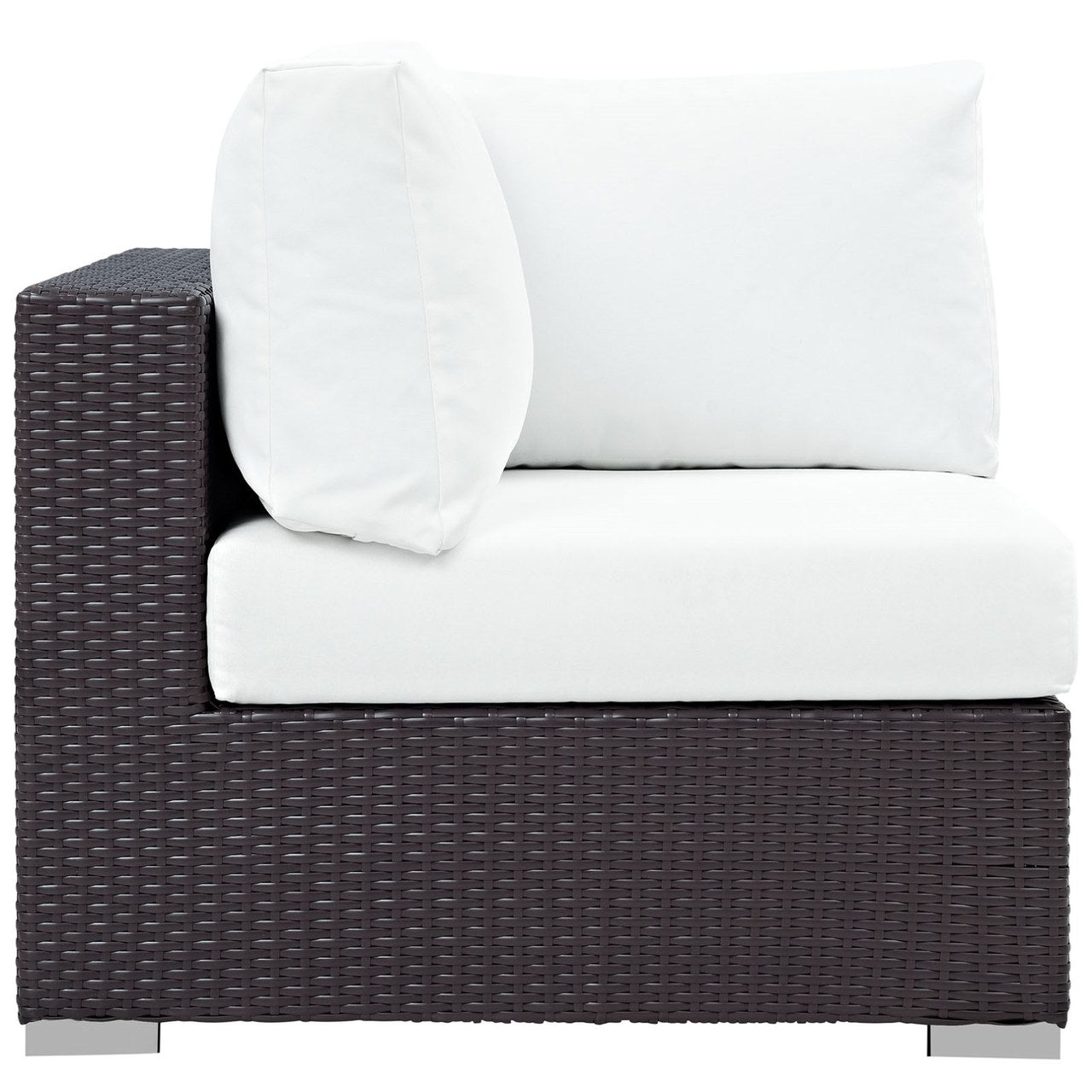 Convene Outdoor Patio Corner, White, Rattan 9679