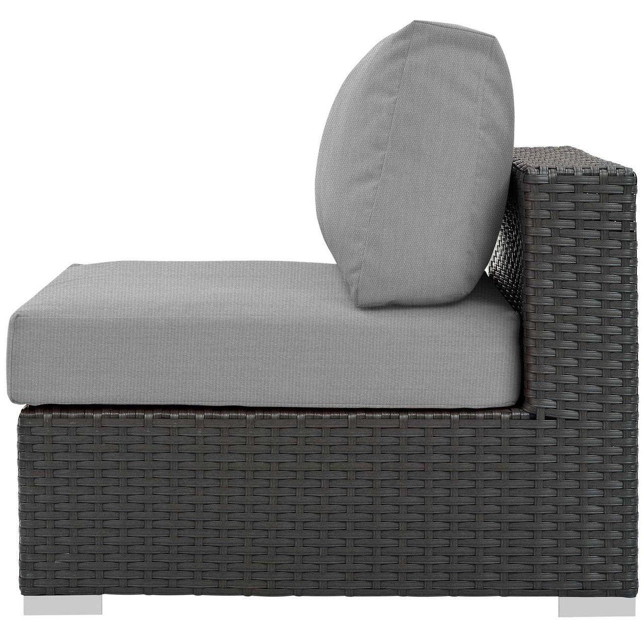 Sojourn Outdoor Patio Fabric Sunbrella® Armless, Sunbrella Rattan Wicker, Grey Gray 13342
