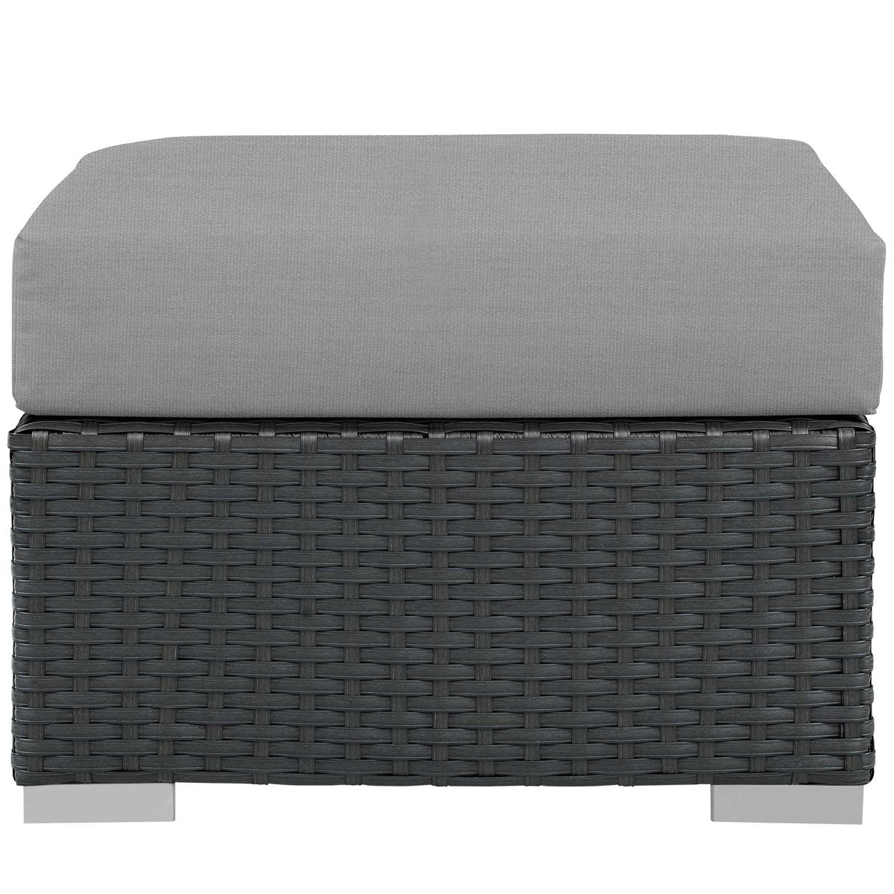 Sojourn Outdoor Patio Sunbrella® Ottoman, Sunbrella Rattan Wicker, Grey Gray 13344