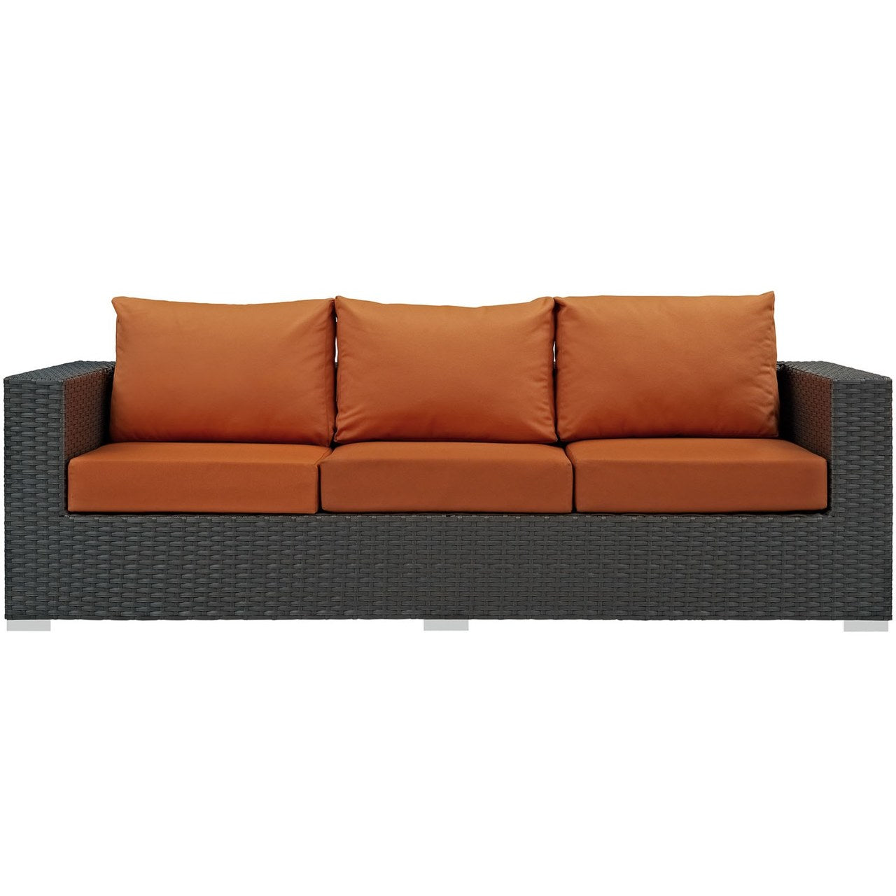 Sojourn Outdoor Patio Sunbrella Sofa, Orange, Rattan 9754