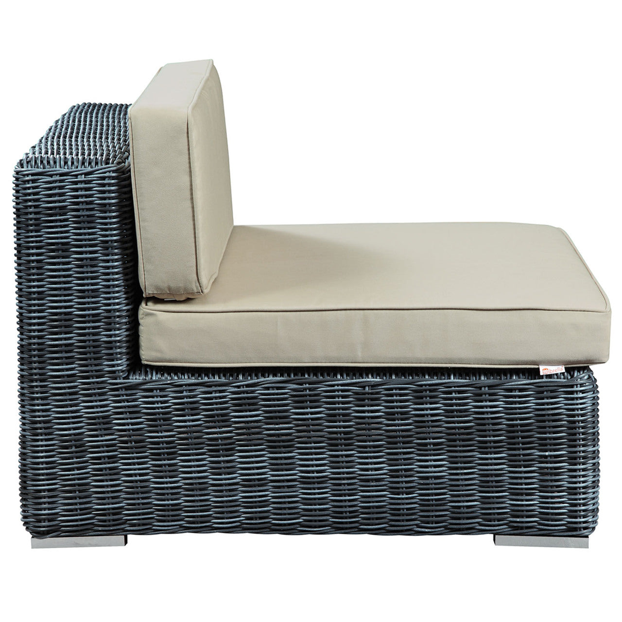 Summon Outdoor Patio Armless, Beige, Fabric, Synthetic Rattan