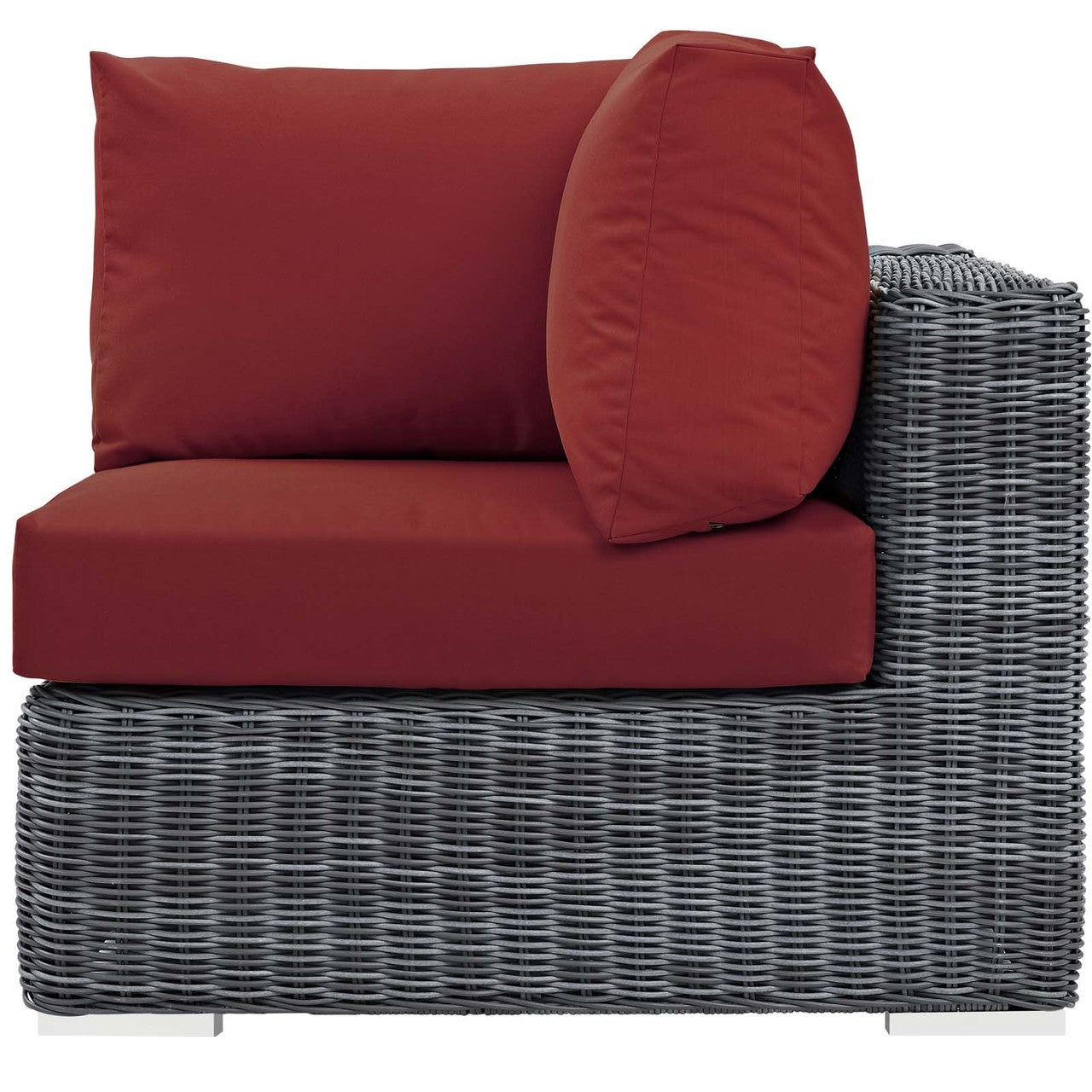 Summon Outdoor Patio Sunbrella® Corner, Sunbrella Rattan Wicker, Red 13365