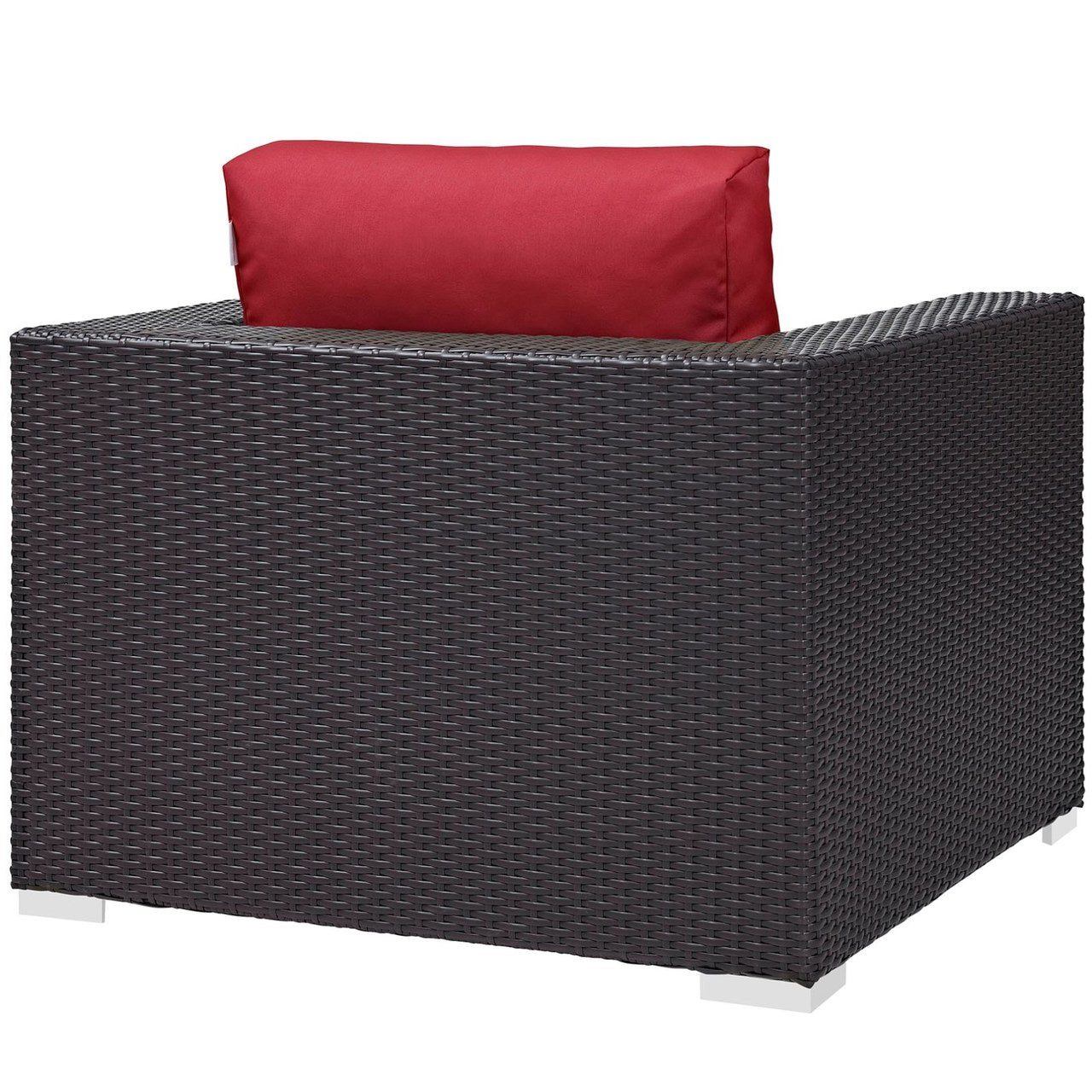 Convene Outdoor Patio Armchair, Red, Rattan 9873