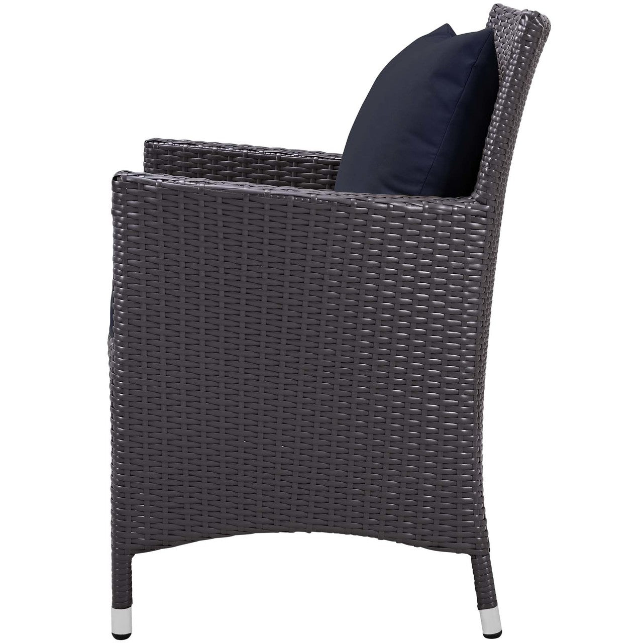 Convene Dining Outdoor Patio Armchair, Rattan Wicker, Navy Blue 13425