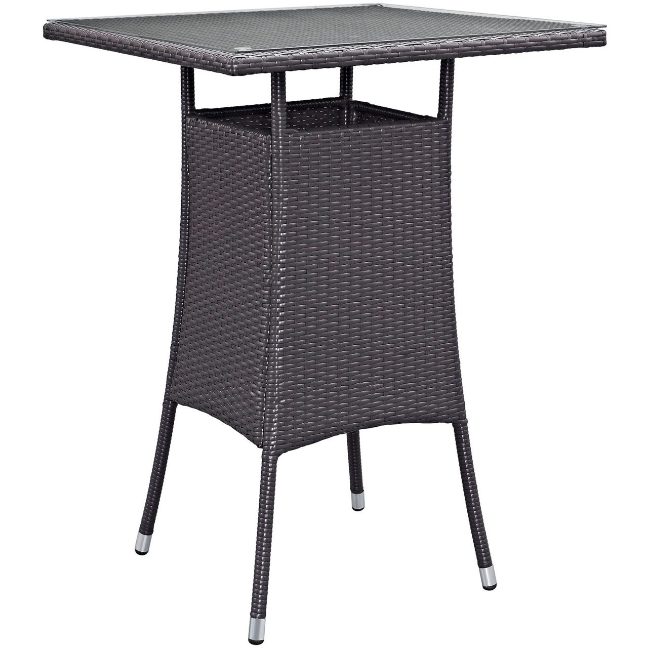 Convene Five PCS Outdoor Patio Pub Set, Brown, Rattan 9959