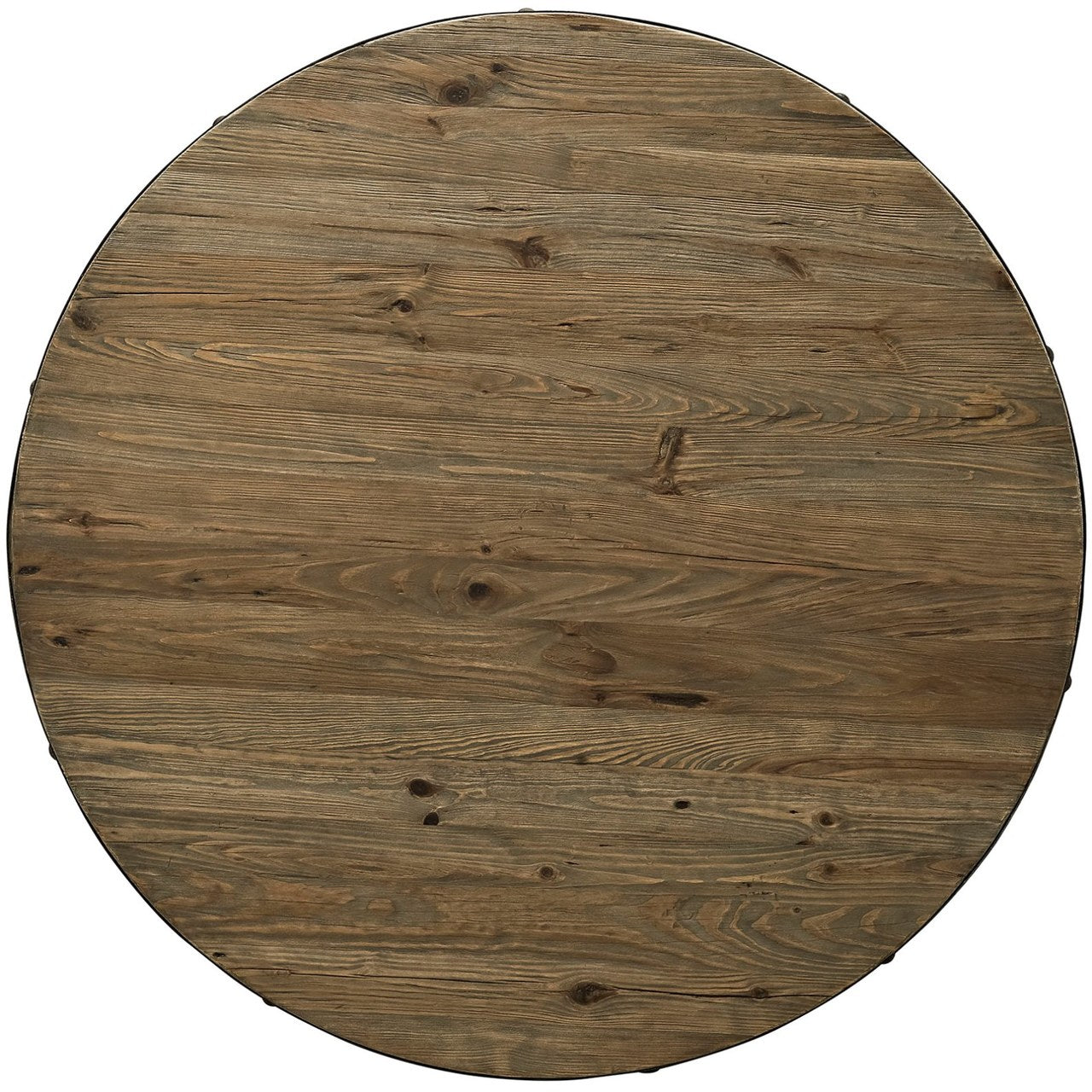 Drive 48" Round Wood Top Dining Table, Brown, Metal 10029
