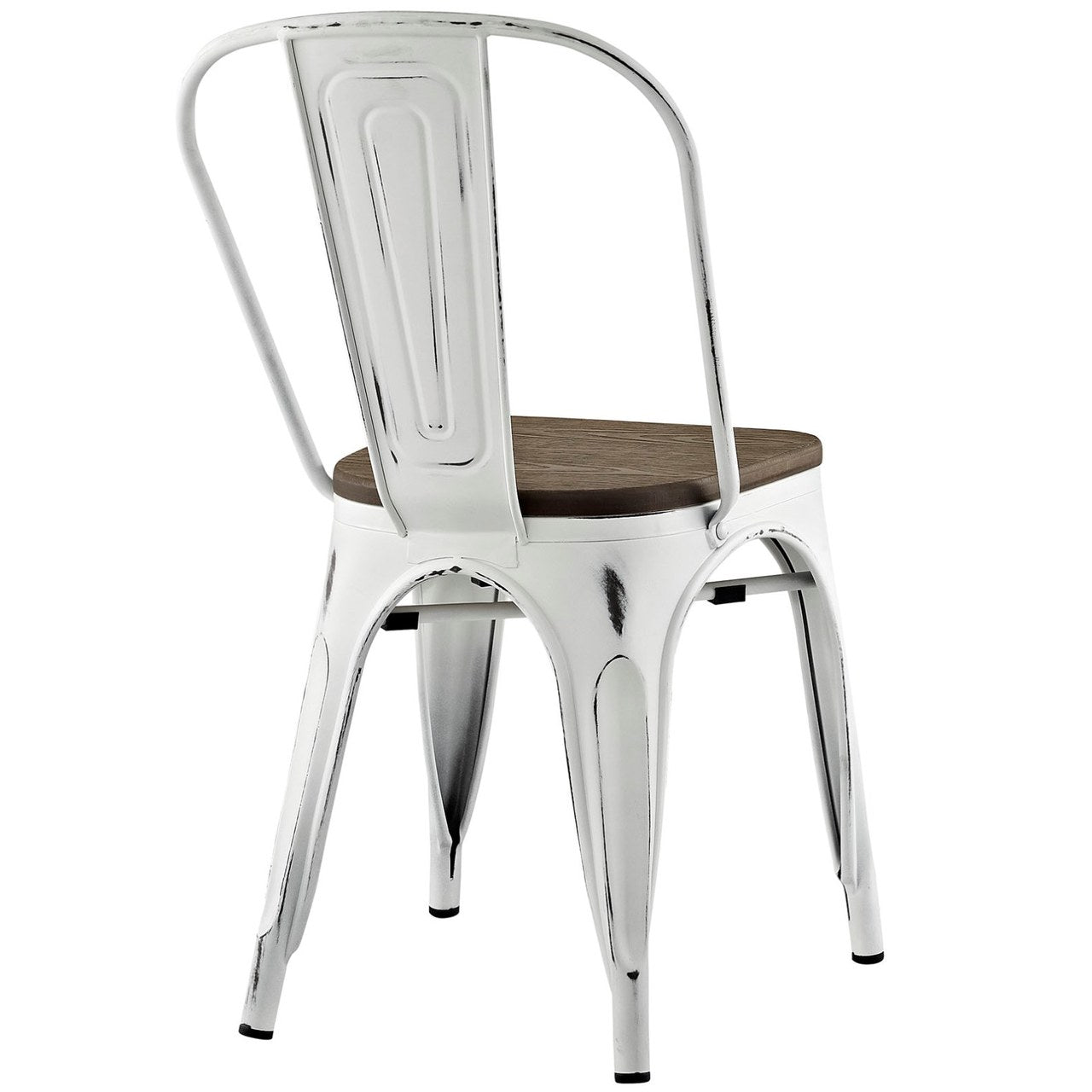 Promenade Bamboo Side Chair, White, Metal 10065