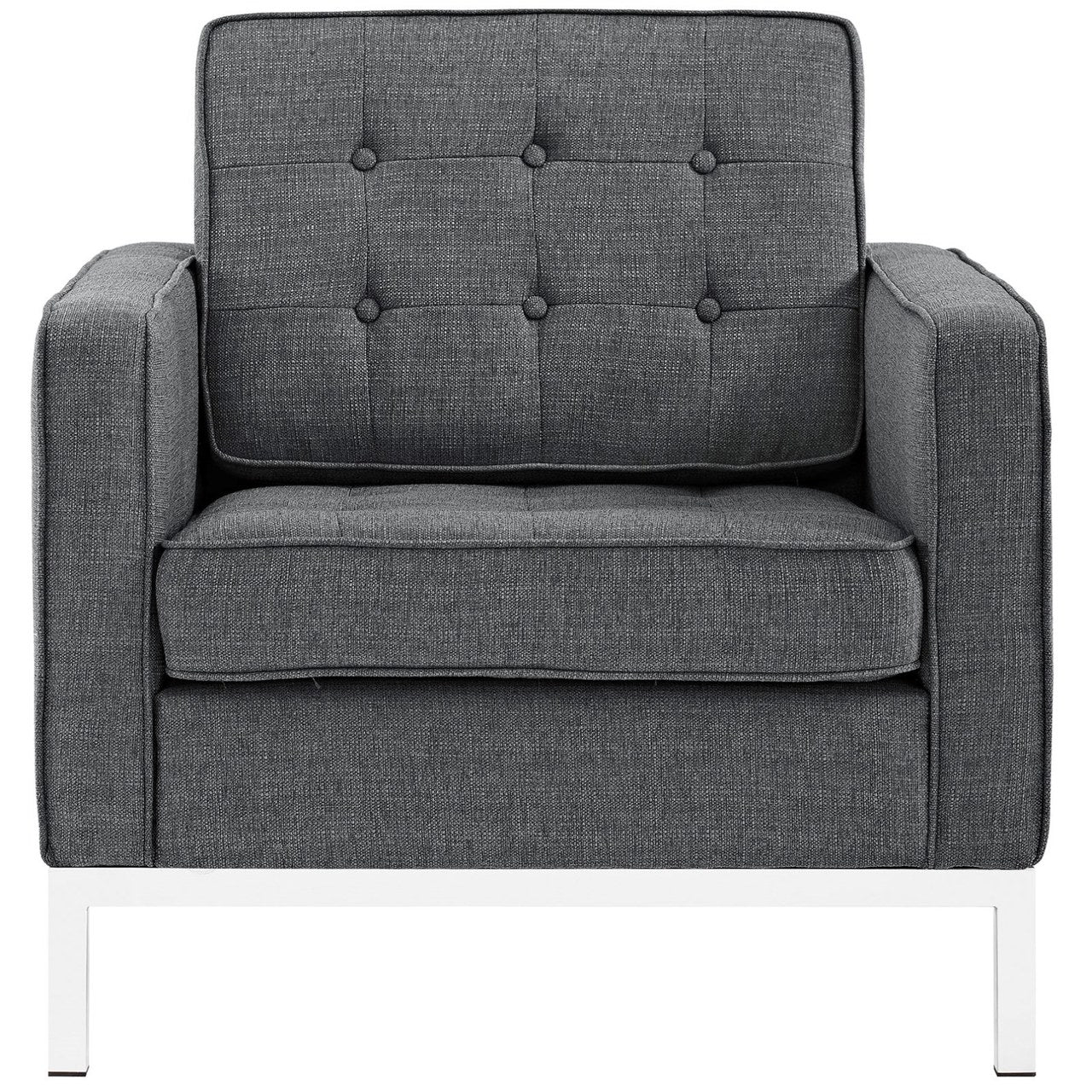 Loft Upholstered Fabric Armchair, Grey, Fabric 10108