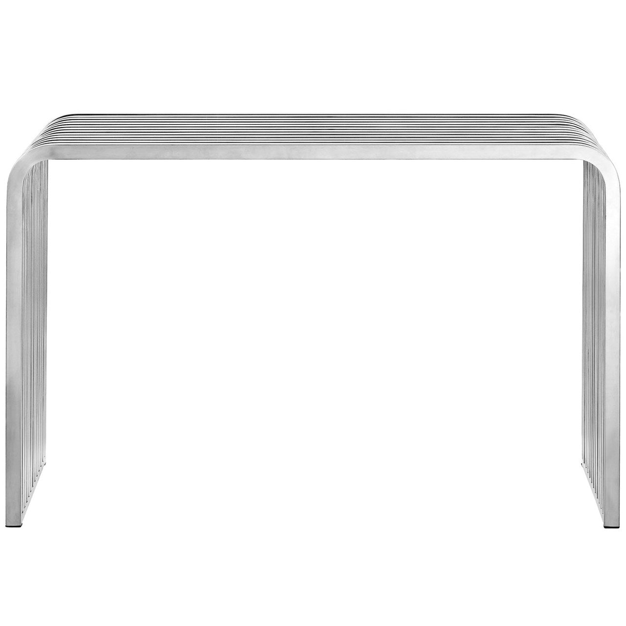 Pipe Stainless Steel Console Table, Silver, Metal 10175