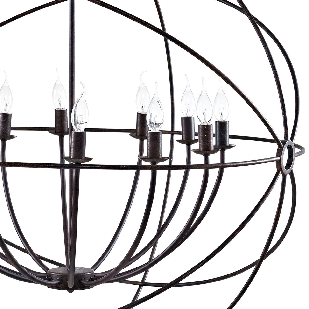Atom 39.5" Chandelier, Brown, Metal 10182