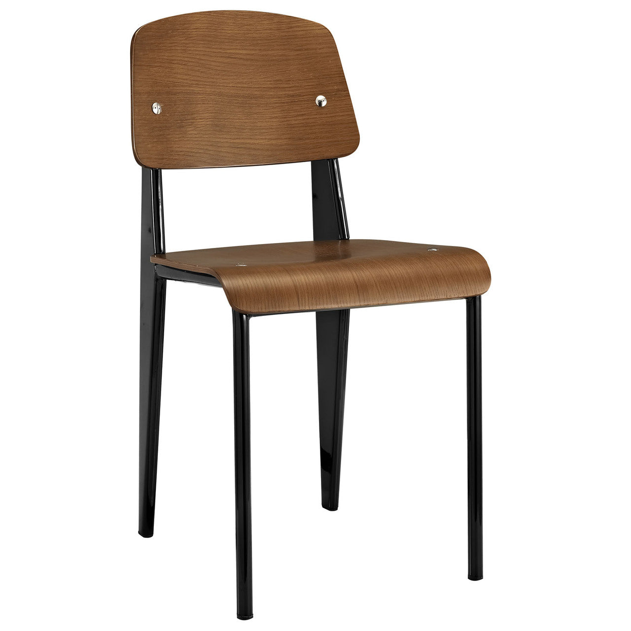 Cabin Dining Side Chair, Walnut Black Wood