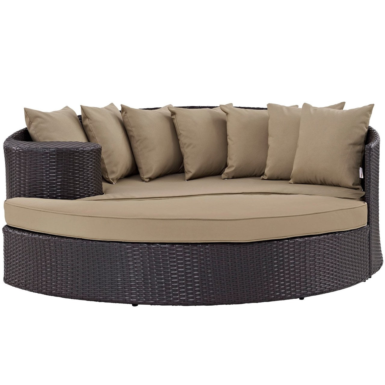 Convene Outdoor Patio Daybed, Brown, Rattan 10488