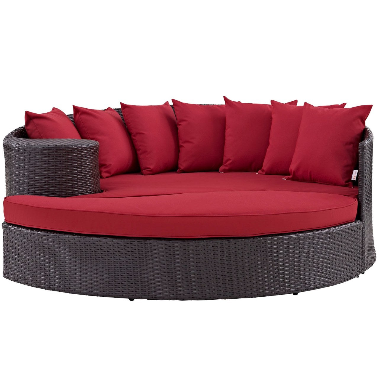 Convene Outdoor Patio Daybed, Red, Rattan 10491