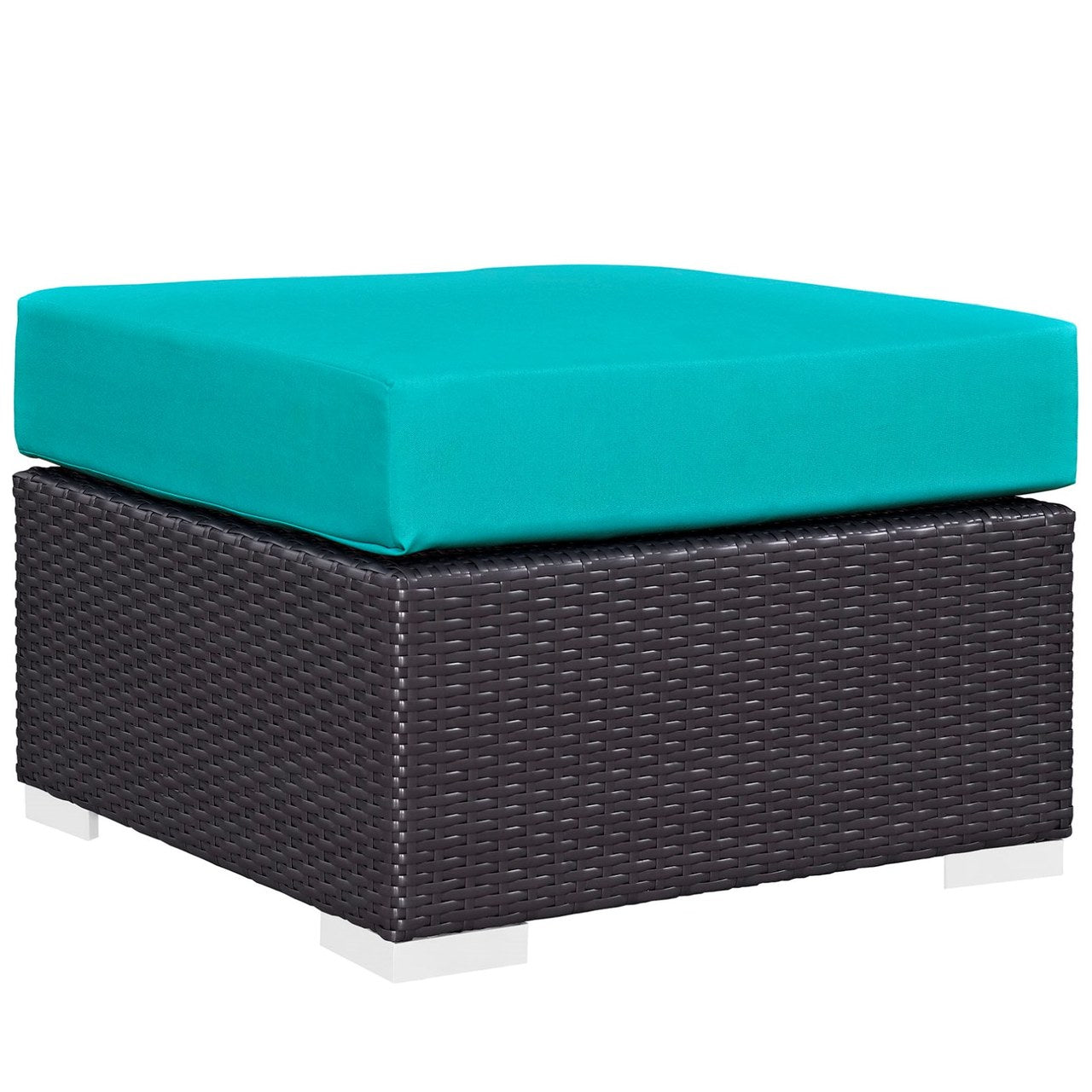 Convene Seven PCS Outdoor Patio Sectional Set, Blue, Rattan 10609