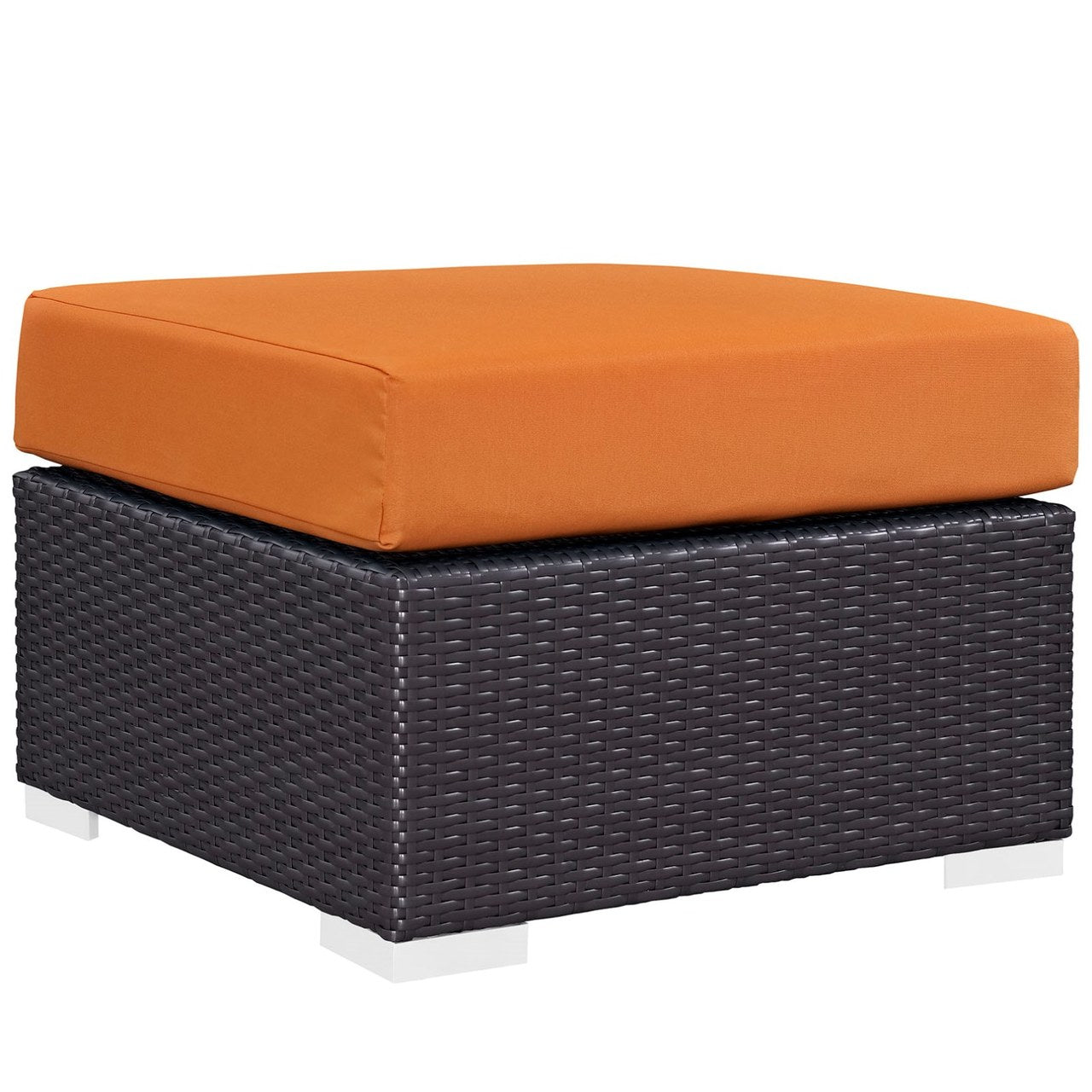 Convene Four PCS Outdoor Patio Sectional Set, Orange, Rattan 10620