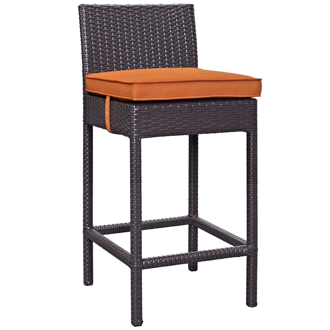 Convene Four PCS Outdoor Patio Pub Set, Orange, Rattan 10693