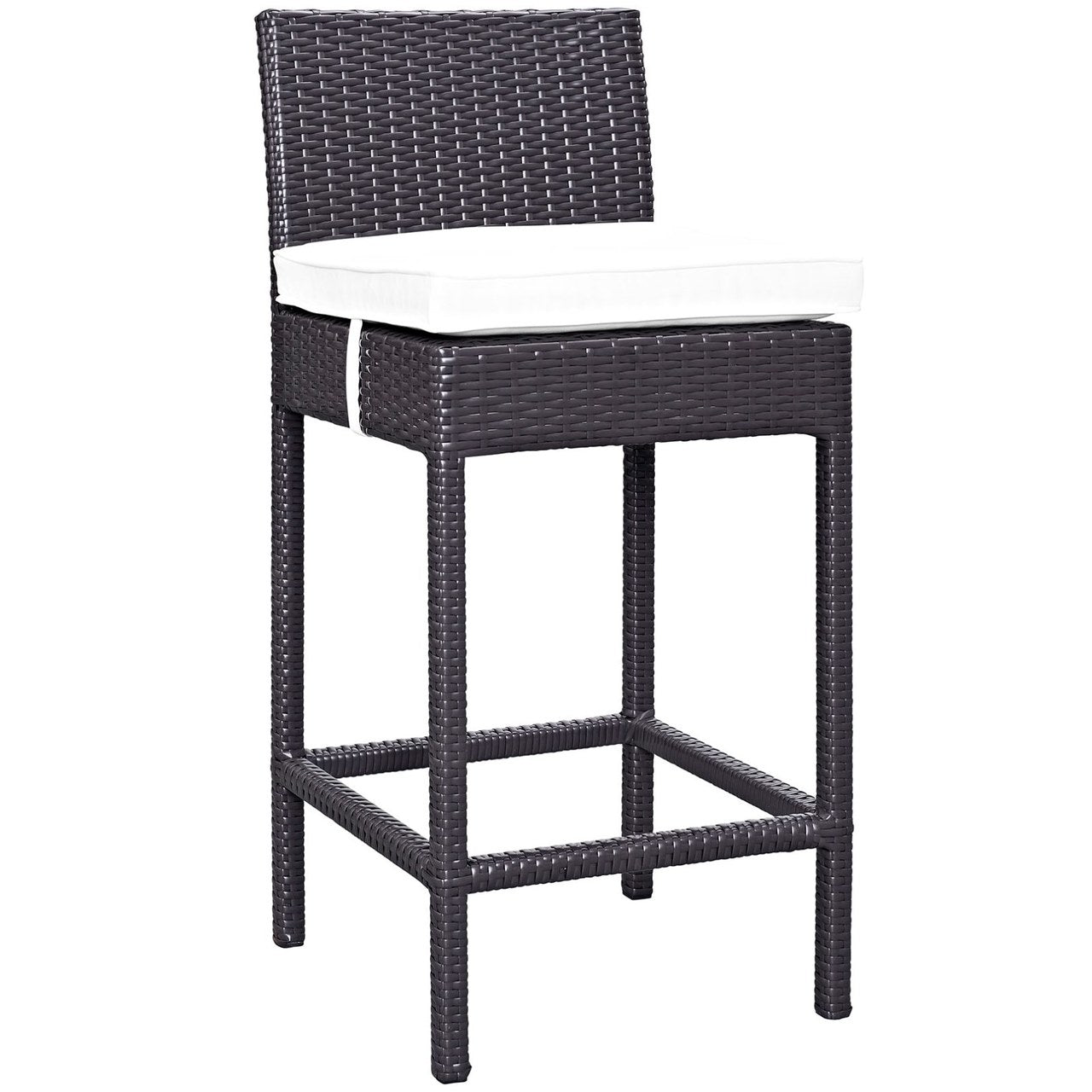 Convene Four PCS Outdoor Patio Pub Set, White, Rattan 10697