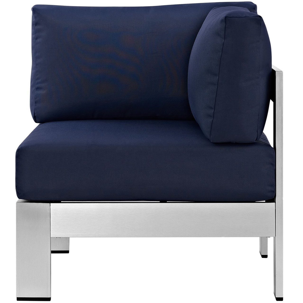 Shore Outdoor Patio Aluminum Corner Sofa, Navy, Metal 10861
