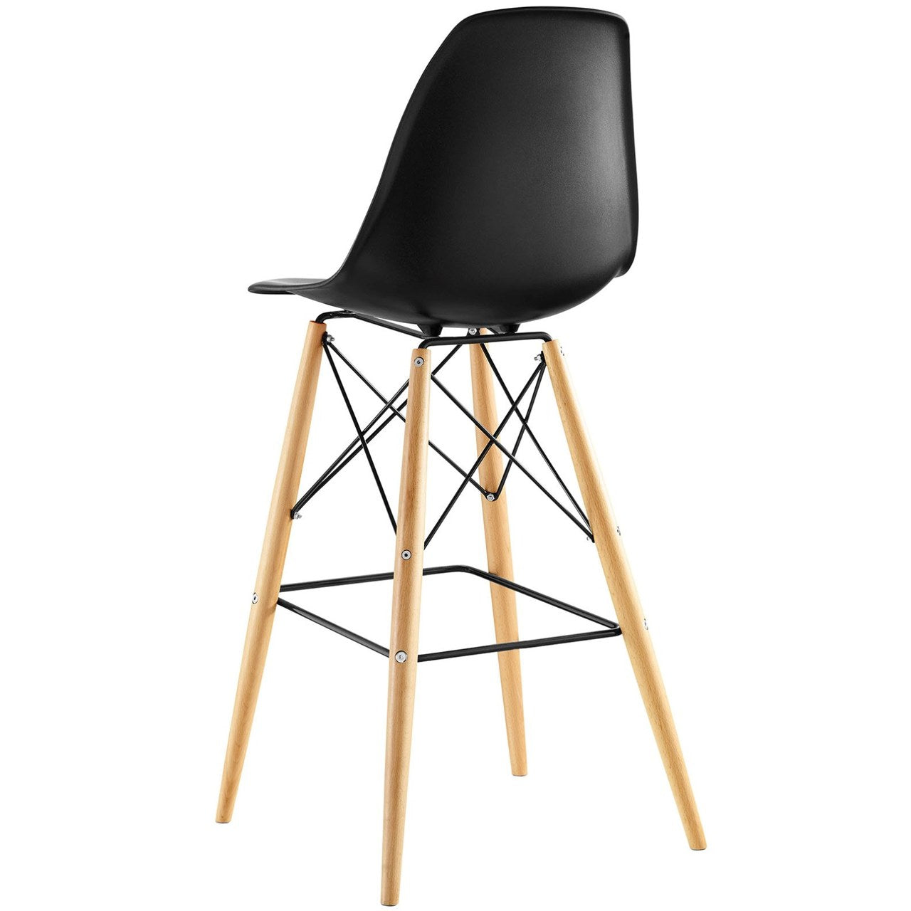 Pyramid Dining Side Bar Stool Set of 2, Black, Plastic 11263