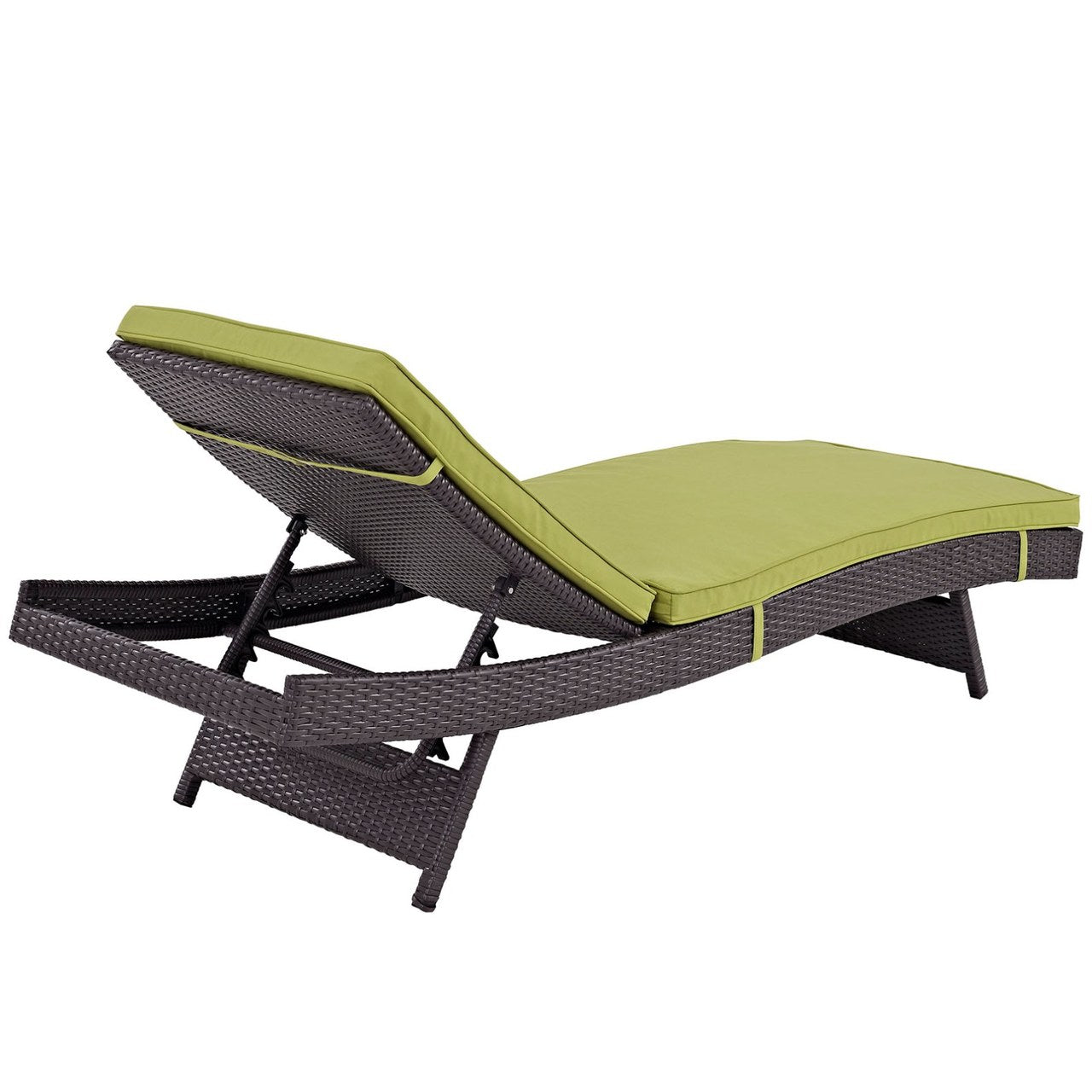 Convene Chaise Outdoor Patio Set of 4, Green, Rattan 11295