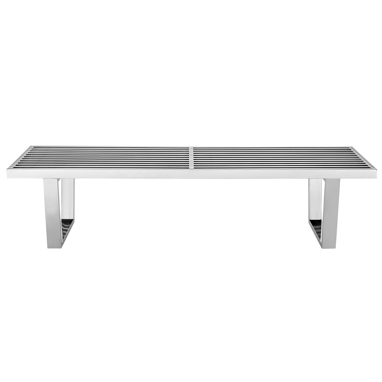 Sauna 5' Stainless Steel Bench in Silver