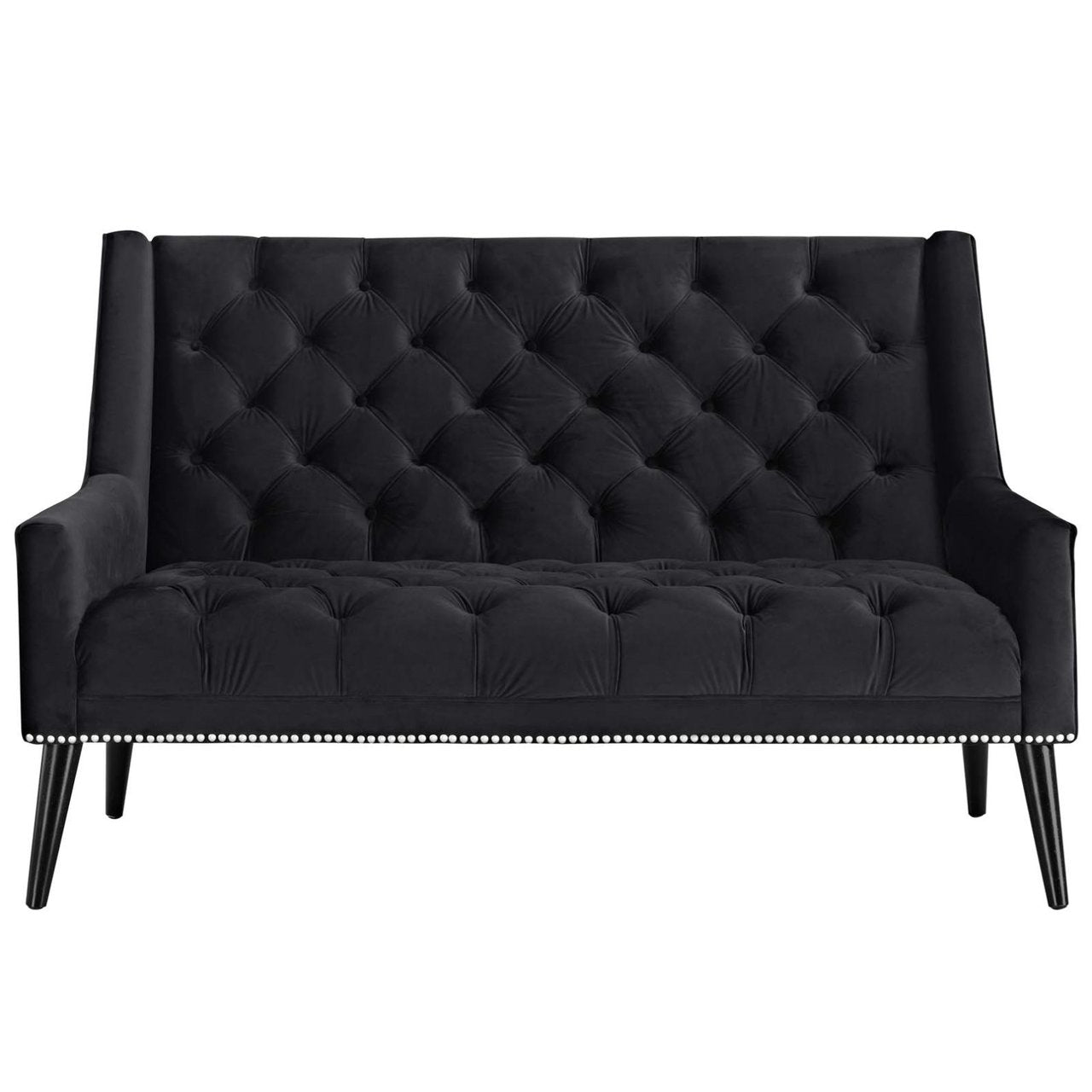 Peruse Velvet Loveseat, Black, Fabric 11471