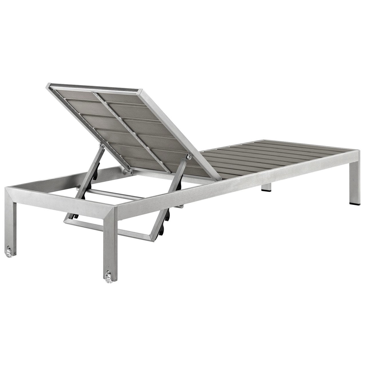 Shore Chaise Outdoor Patio Aluminum Set of 6, Grey, Metal 11485