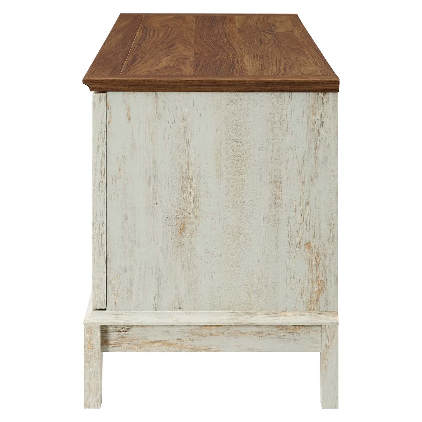 Isle 47 TV Stand, Wood, Brown Walnut White, 18130