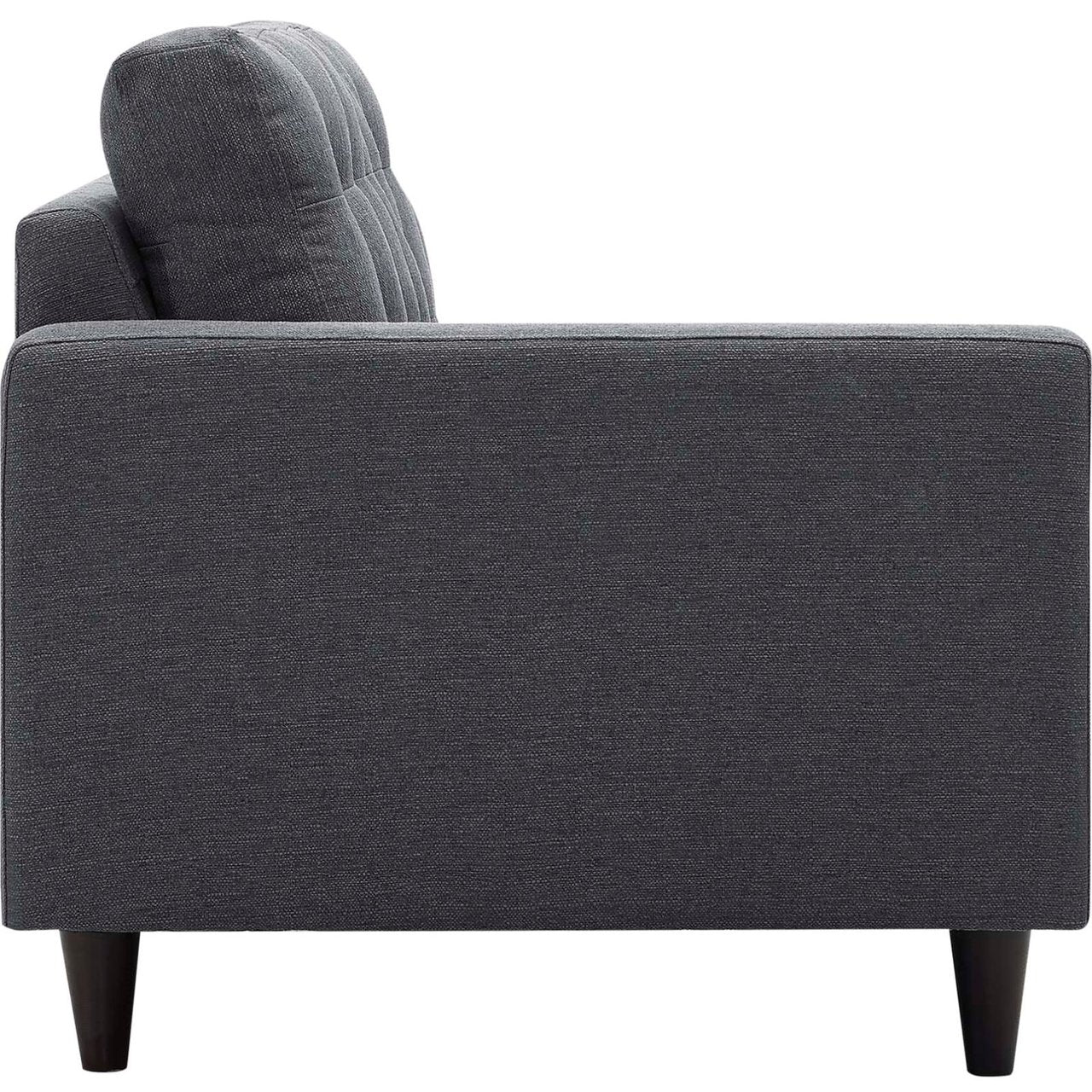Empress Left-Facing Upholstered Fabric Loveseat, Grey, Fabric 11580